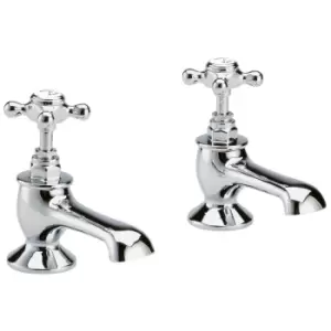 Hudson Reed White Topaz With Crosshead Bath Taps - Chrome / White