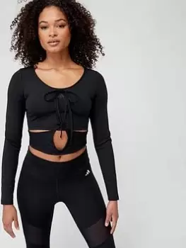 adidas Dance Crop T-Shirt - Black, Size 2XL, Women