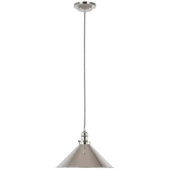 Elstead - Provence - 1 Light Dome Ceiling Pendant Polished Nickel, E27
