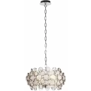 Loops - Ceiling Pendant Light Bright Nickel Plate & Clear Glass 4 x 40W E14