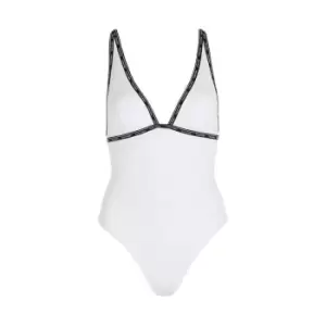 Calvin Klein Plunge One Piece - White