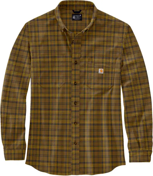 Carhartt Midweight Flannel Plaid Shirt, brown, Size L