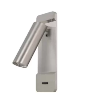 Lire LED Wall Reading Light Satin Nickel 179lm 2700K