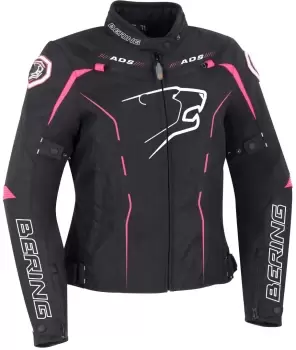 Bering Kaloway Ladies Motorcycle Textile Jacket, black-pink, Size XS for Women, black-pink, Size XS for Women