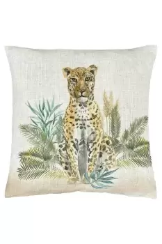 Kenya Leopard Hand-Painted Watercolour Printed Cushion