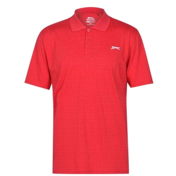 Slazenger Check Golf Polo Mens - Red