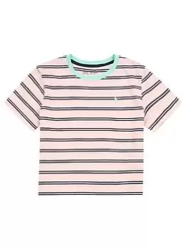 Jack Wills Girls Stripe Short Sleeve T Shirt - Crystal Rose, Pink, Size Age: 10-11 Years, Women