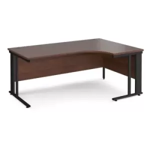 Office Desk Right Hand Corner Desk 1800mm Walnut Top With Black Frame 1200mm Depth Maestro 25 MCM18ERKW