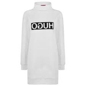 Hugo Boss Neika Reversed Logo Hoodie White Size L Women