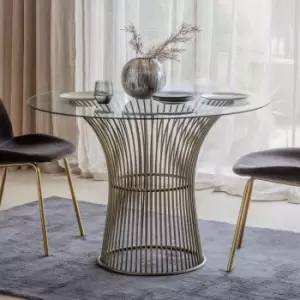 Gallery Interiors Zepplin Bronze Round 4 Seater Dining Table