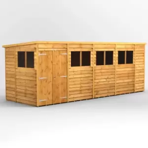 18X6 Power Overlap Pent Double Door Shed