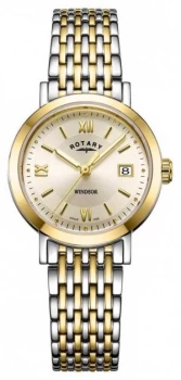 Rotary Womens Windsor Two Tone Gold And Silver Bracelet Watch