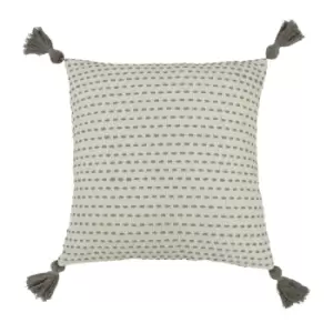 Ezra Embroidered Cushion Grey / 50 x 50cm / Polyester Filled