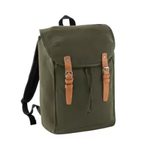 Quadra Vintage Rucksack / Backpack (Pack of 2) (One Size) (Military Green)