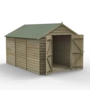 Forest Garden 12X8 Ft Apex Overlap Wooden Shed With Floor (Base Included)