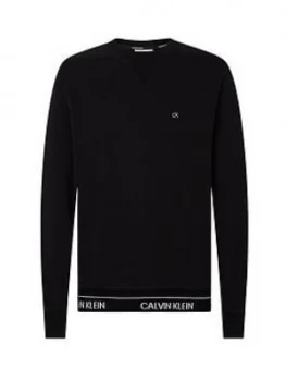 Calvin Klein Logo Waistband Sweatshirt, Black, Size XL, Men