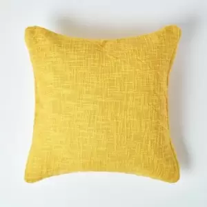 Homescapes - Nirvana Cotton Yellow Cushion Cover, 45 x 45cm - Yellow