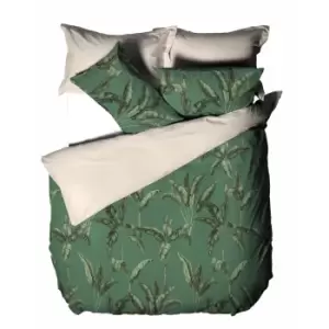 Linen House Livia Duvet Cover Set (Superking) (Green/Taupe)