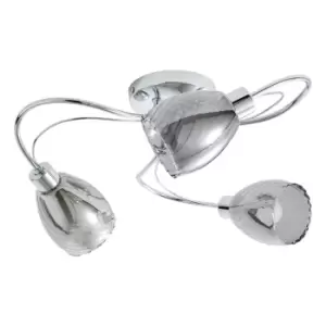 Spa Veria 3 Light Ceiling Light Smoke Glass and Chrome