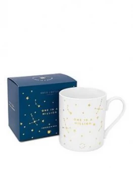 Katie Loxton Porcelain Mug One In A Million White/Gold 9.5 X 8.5 Cm