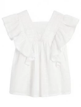 Mango Baby Girls White Broderie Dress - White