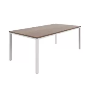 Fraction Infinity 200 X 100 Meeting Table - Dark Walnut With White Legs