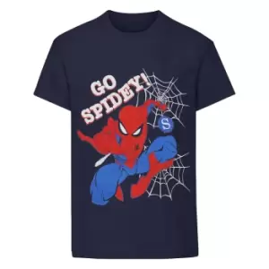 Spider-Man Boys Go Spidey T-Shirt (9-11 Years) (Navy)