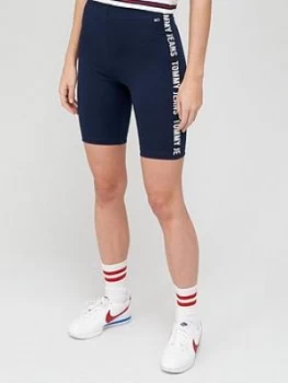 Tommy Jeans Fitted Branded Cycling Short - Navy Size M Women