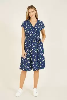 Avocado Print Sanya' Wrap Dress With Pockets