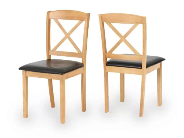 Seconique Mason Set of 2 Oak Dining Chairs