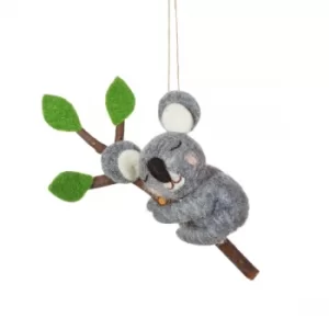 Sass & Belle Sleeping Koala Bear Felt Decoration