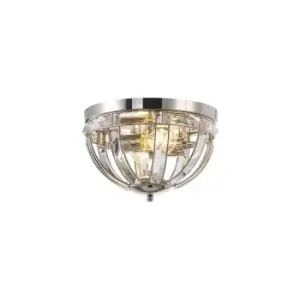 Vestal Round Flush, 2 Light E27, Polished Nickel