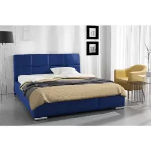 Simplier Bed Small Double Plush Velvet Blue