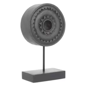 Olivia's Black Wooden Disc Sculpture Small