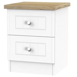 Robert Dyas Wilcox Ready Assembled 2-Drawer Bedside Table - Porcelain Ash