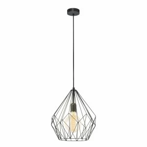 EGLO ES/E27 Geometric Pendant Light Black - 49257