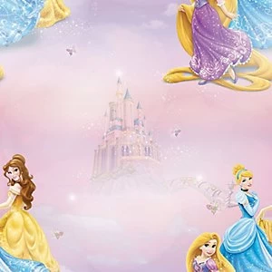 Disney Pretty As A Princess Pink Decorative Wallpaper - 10m