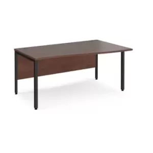 Office Desk Right Hand Wave Desk 1600mm Walnut Top With Black Frame Maestro 25 MB16WRKW