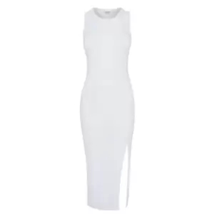 Firetrap Heavy Ribbed Bodycon Racer Midi Dress - White