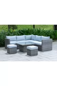 Lima - Rattan Corner Lounge Set 7 Seats - Low Table