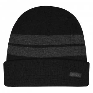 Lonsdale Turn Up Beanie Hat Mens - Black