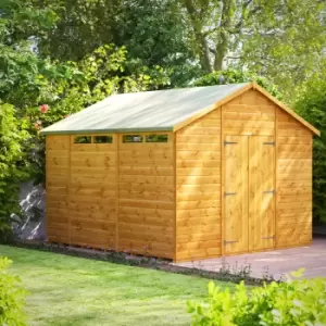 Power 10x10 Security Apex Double Door Shed