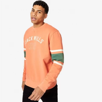 Jack Wills Layham Graphic Crew Neck Sweatshirt - Coral