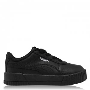 Puma Carina Leather Infant Girls Trainers - Black