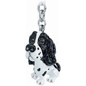 Little Paws Key Ring Springer Spaniel Black & White