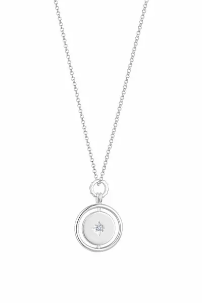 Simply Silver Sterling Silver 925 Star Coin Pendant Necklace Silver