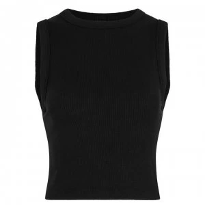 Firetrap Rib Crop Tank Top Ladies - Black