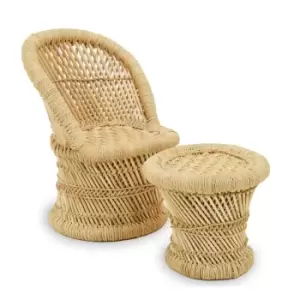 Interiors by PH Kids Chair & Stool Natural Rope/Bamboo