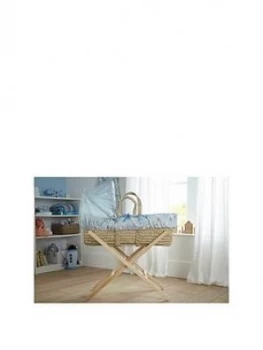 Clair De Lune Forty Winks Palm Moses Basket, Blue