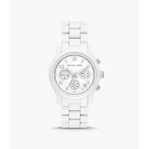 Michael Kors Womens Runway Chronograph -Coated Stainless Steel Watch - White